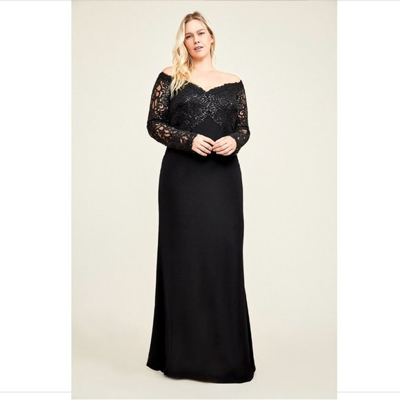 NEW $508 Tadashi Shoji Allyson Off Shoulder‎ Evening Gown [ PLUS Size 24Q 24W ] - Picture 11 of 11